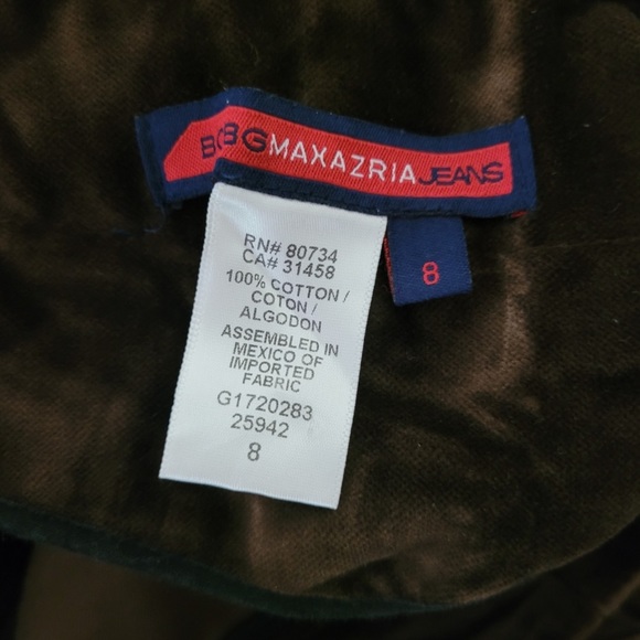 BCBG MAXAZRIA Mid-Rise Boyfriend Dark Brown Corduroy Pants Size 8 - Picture 3 of 7